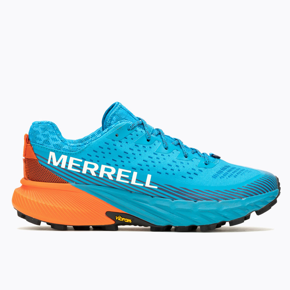 Agility Peak 5 | Tahoe/Tangerine | Mens Trail Running Shoe | Merrell